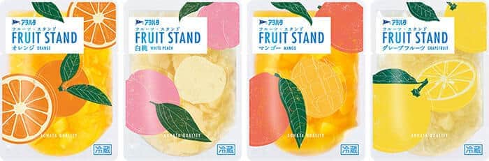 「アオハタFRUIT STAND」　スプーンで手軽に食べるパウチ入りフルーツ