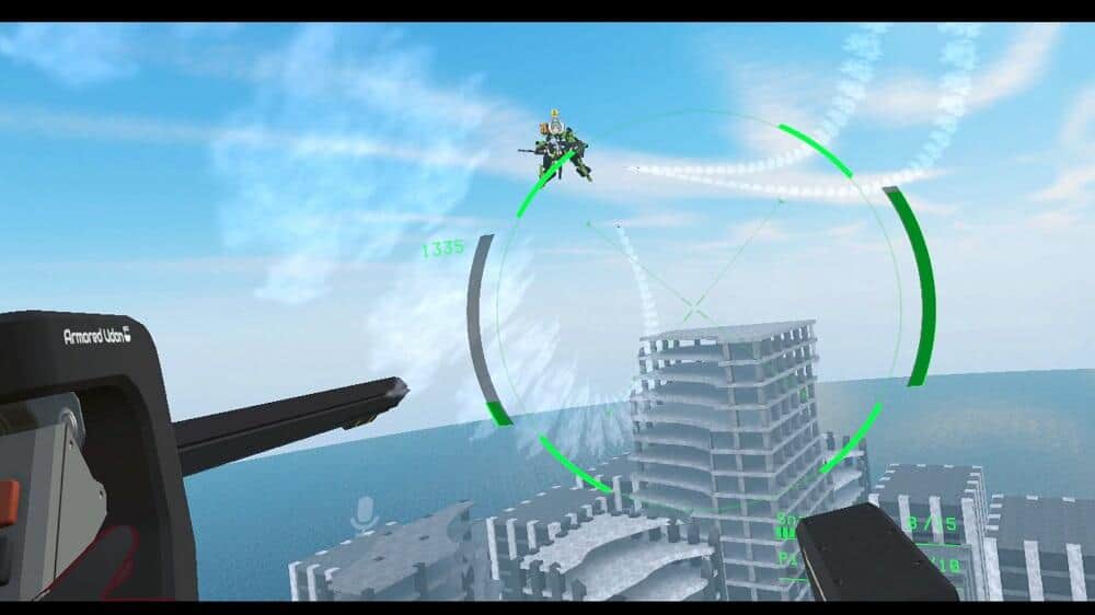 ロックオンすると発射した弾が相手を追尾する