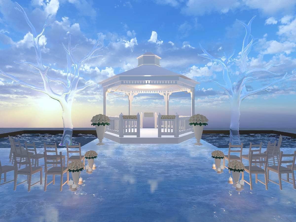 「VRchat」で公開されている結婚式会場