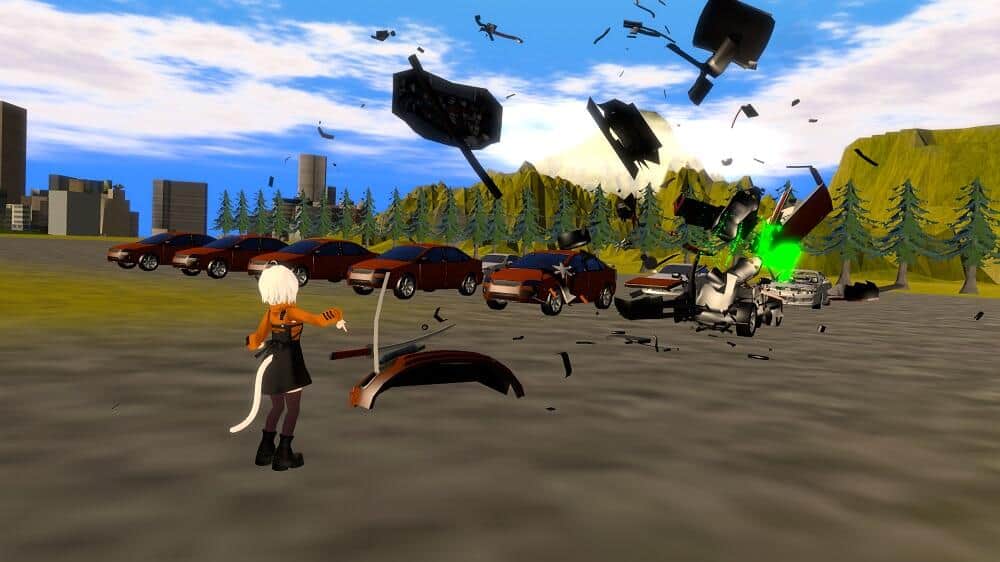 自動車がバラバラに