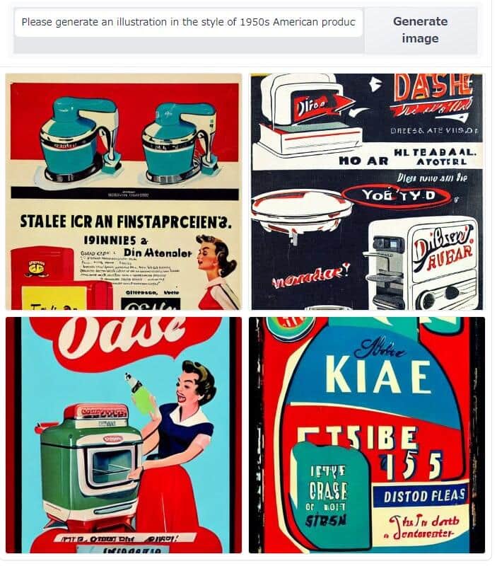 イメージ通りのビンテージな商品広告が出てきた