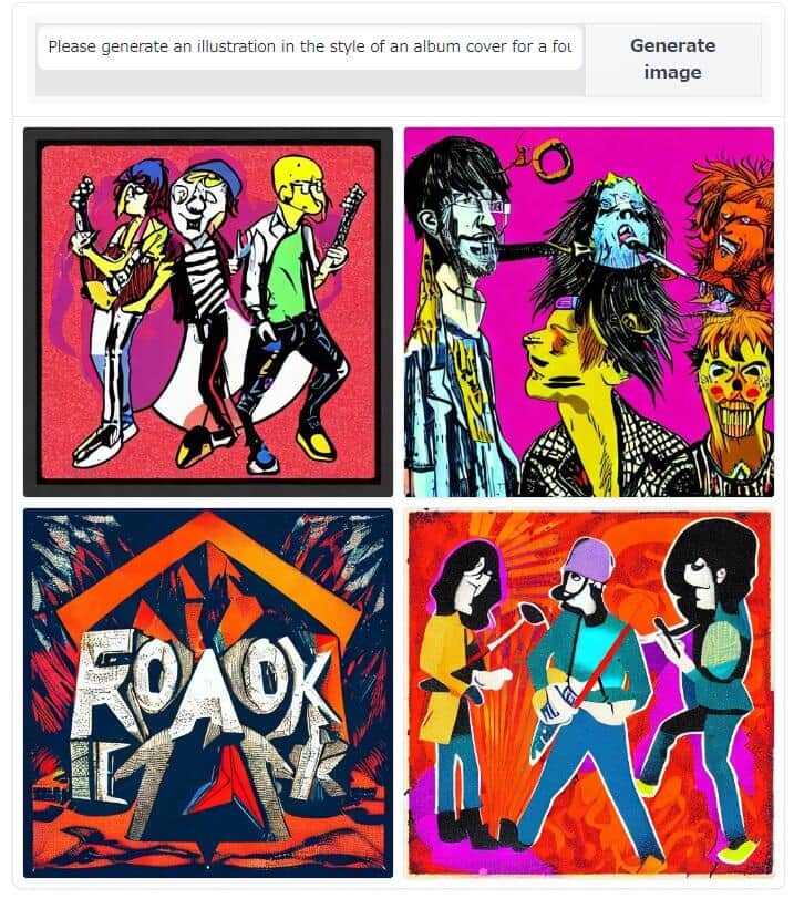 ChatGPTにプロンプトを書かせるとロックらしい画像に