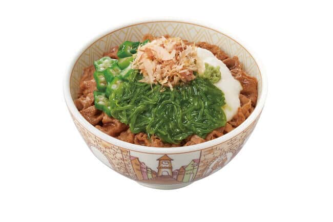 山かけめかぶオクラ牛丼