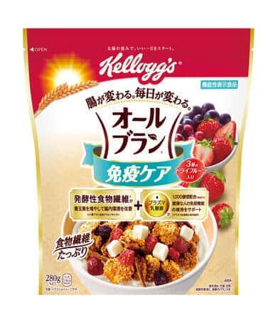 機能性表示食品「オールブラン 免疫ケア」　3種のドライフルーツも