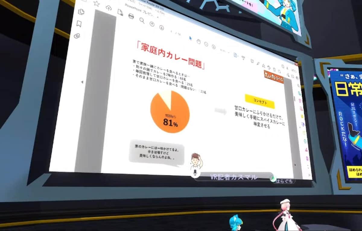 スライドショー形式の資料を投影しながら