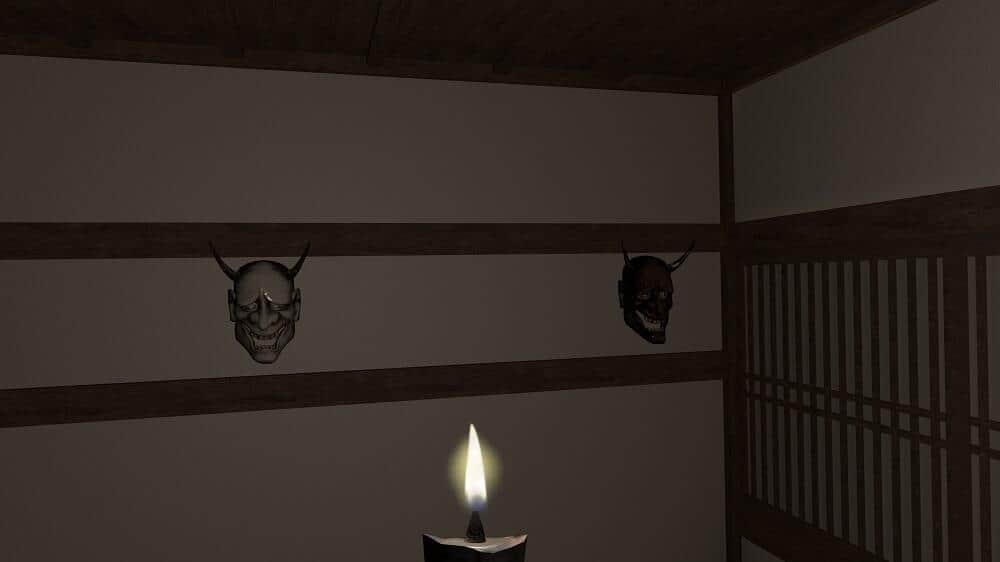 真っ暗な空間をろうそくで照らすと