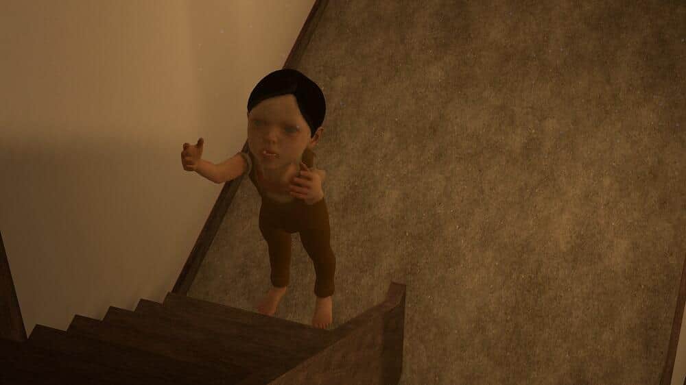 こちらに手を伸ばしてくる謎の子ども