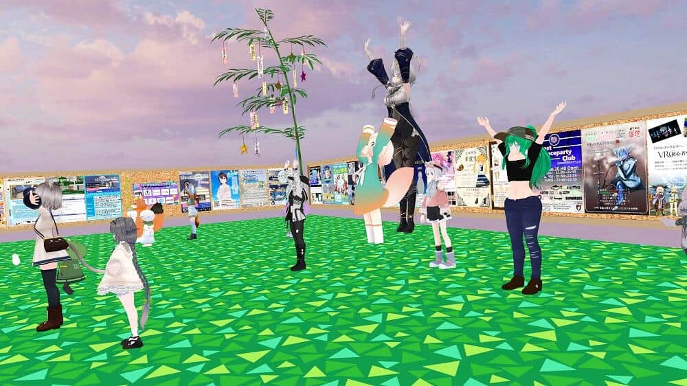 約17人が集まってラジオ体操していた