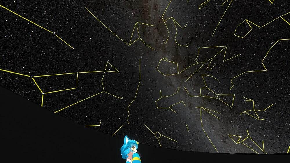 選んだ星座の星を線で結んでくれる