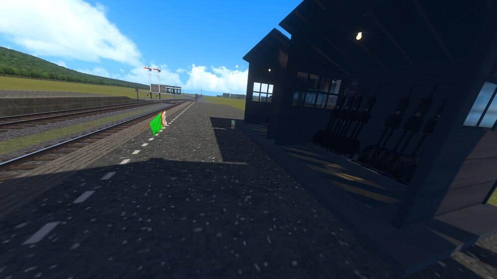 駅の様子　信号機の操作レバーなどを設置