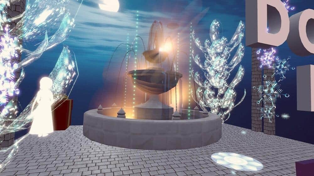 色鮮やかな噴水