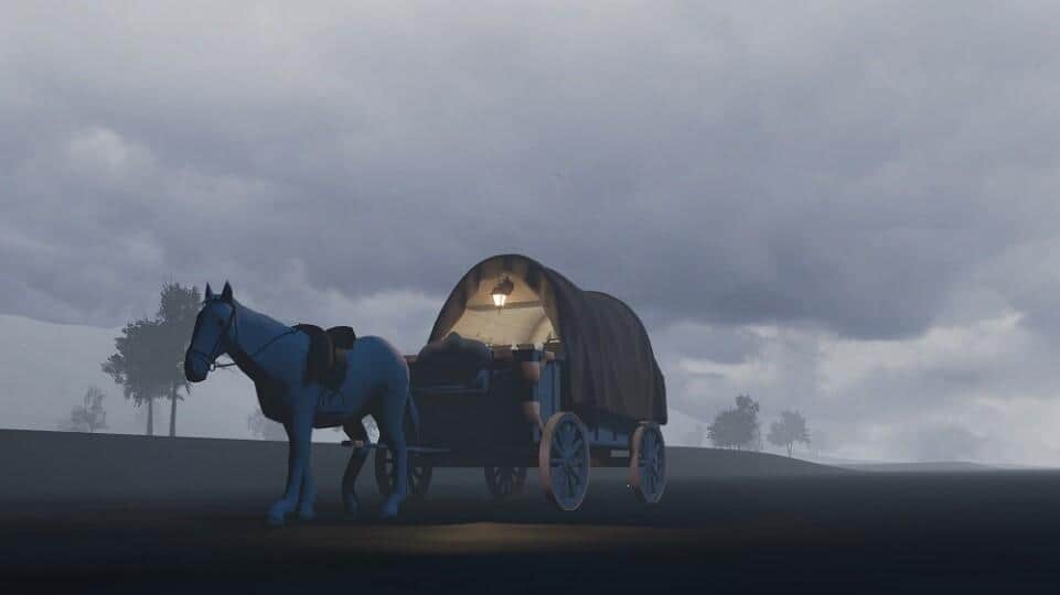 旅の馬車に浸りながら、ゆったりと語らえるVR空間「Carriage Inn」