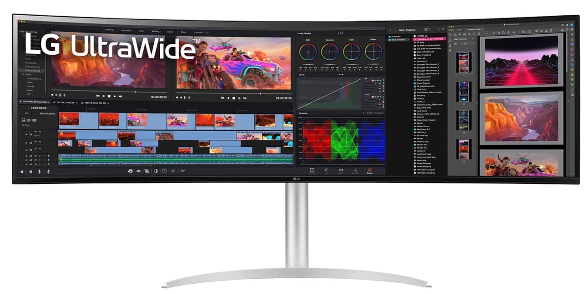 LG、49型液晶ディスプレイ　縦横比32：9の曲面型ウルトラワイド