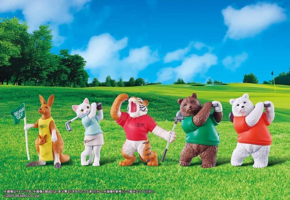 「BEAMS GOLF」でゴルフ楽しむ「どうぶつ」カプセルトイ　バンダイ