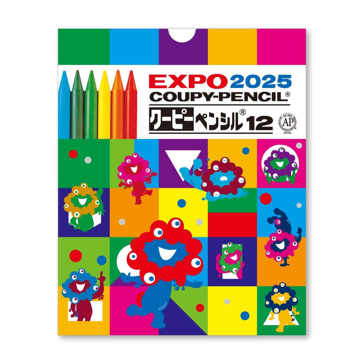ミャクミャクデザインの「クーピーペンシル12」　カラーは12色