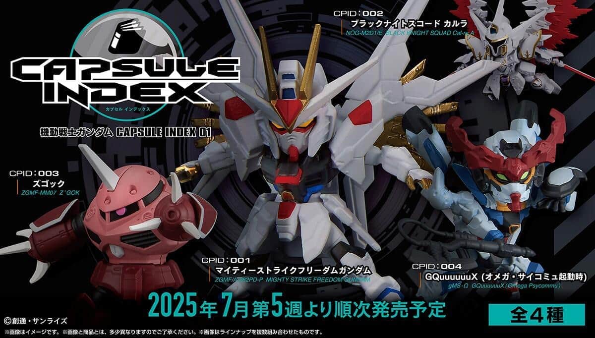 「ガンダム」のカプセルトイフィギュア「CAPSULE INDEX」　第1弾は全4種