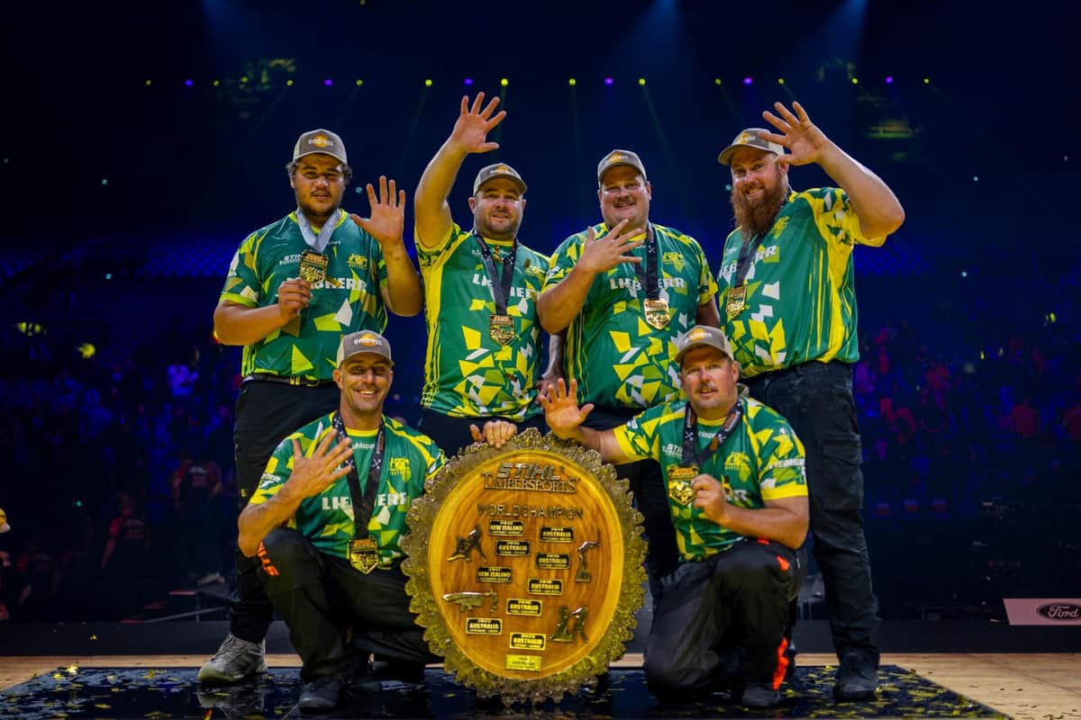 オーストラリアチームは国別対抗戦6連覇、通算10回目の優勝を飾った（Credits: STIHL TIMBERSPORTS®）

