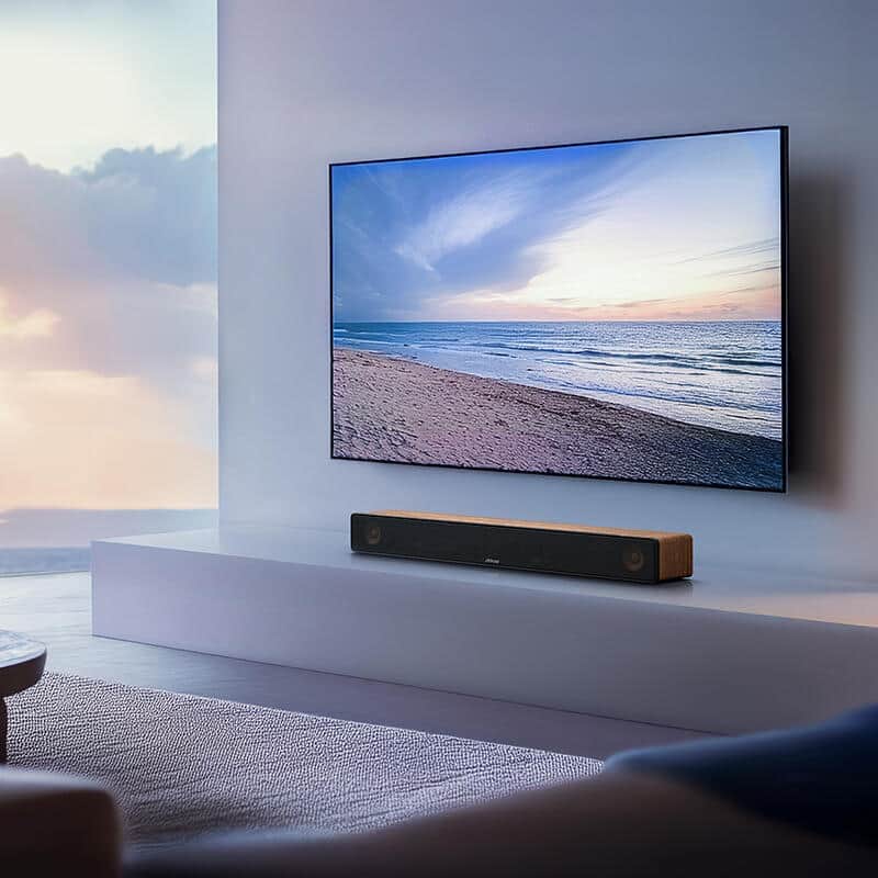 木の振動板「ウッドコーンオーディオ」初のサウンドバー　「Victor」ブランドから