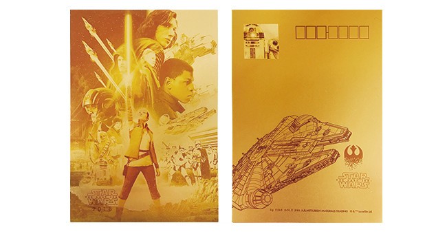 88個限定の純金製年賀カード 「スター・ウォーズ／最後の