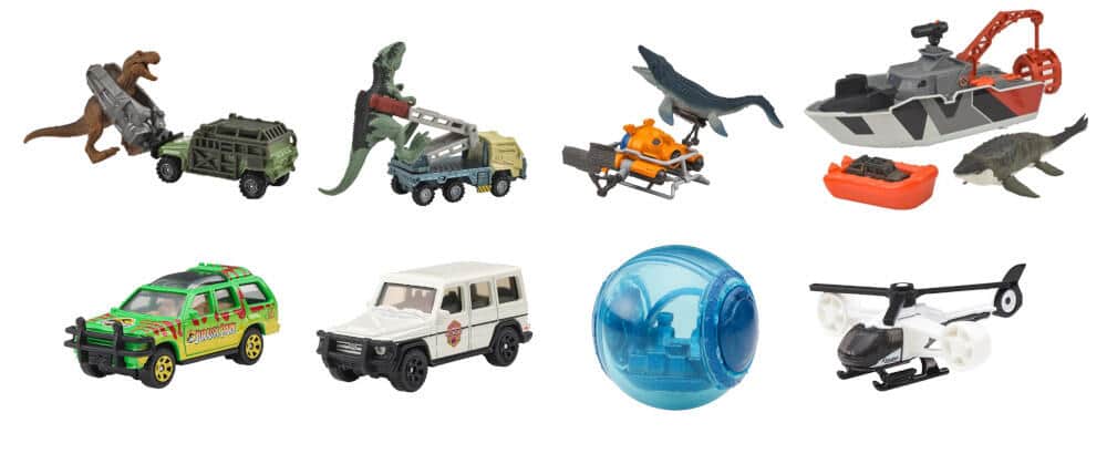 【人気】ジュラシックワールド　プルバッグミニカー 4台セット！ 人気】ジュラシックワールド プルバッグミニカー 4台セット