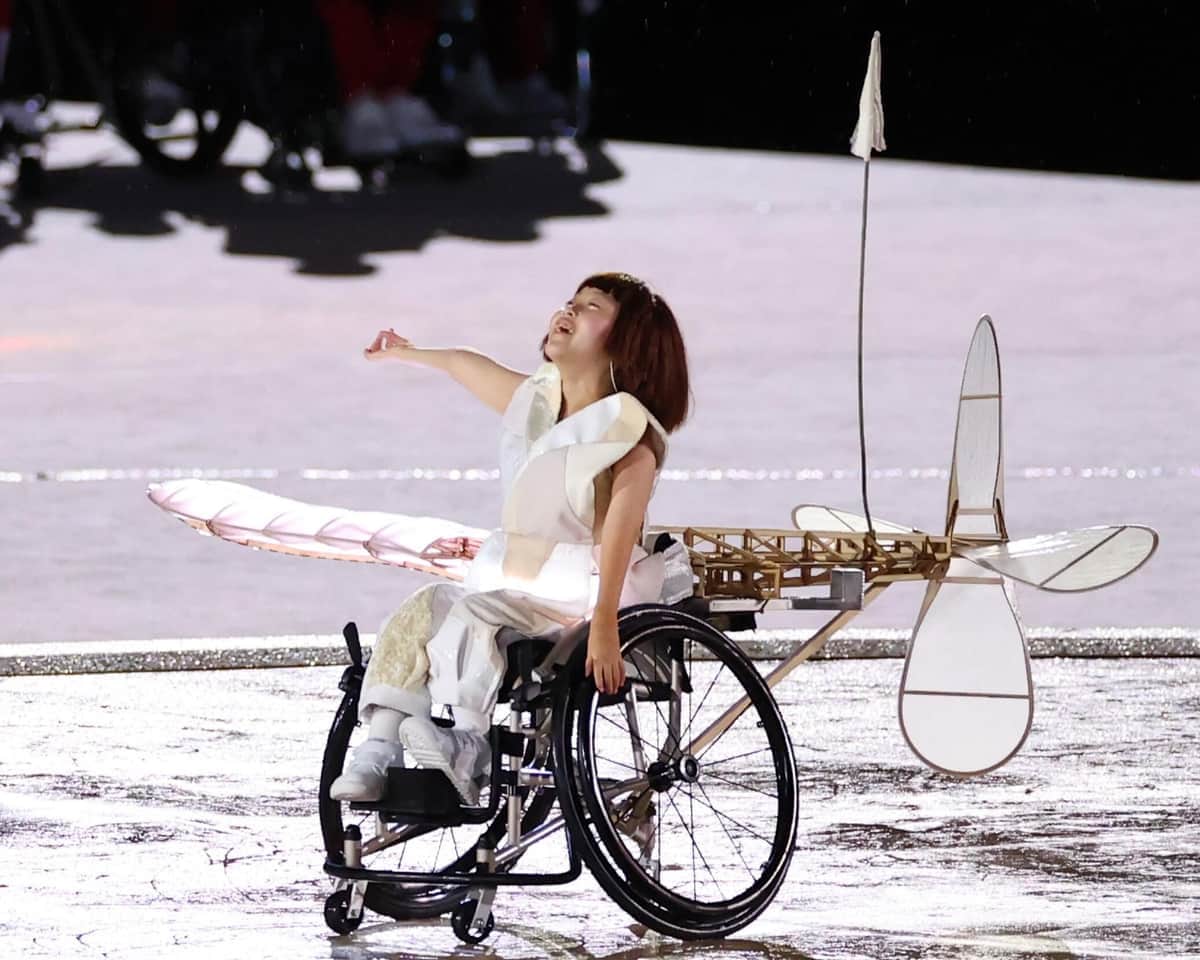 東京パラリンピック開会式で主人公を演じた和合由依さん（写真：長田洋平／アフロスポーツ）